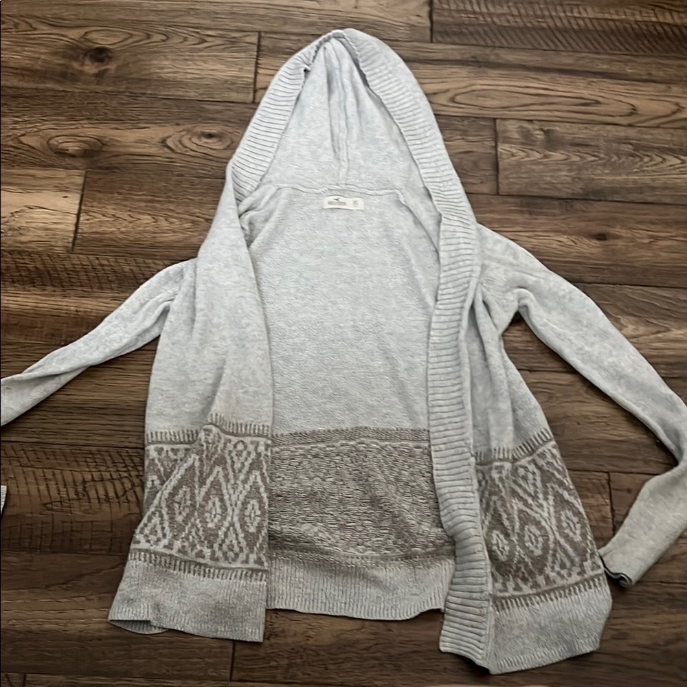 Hollister Gray Knit Cardigan Sweater
